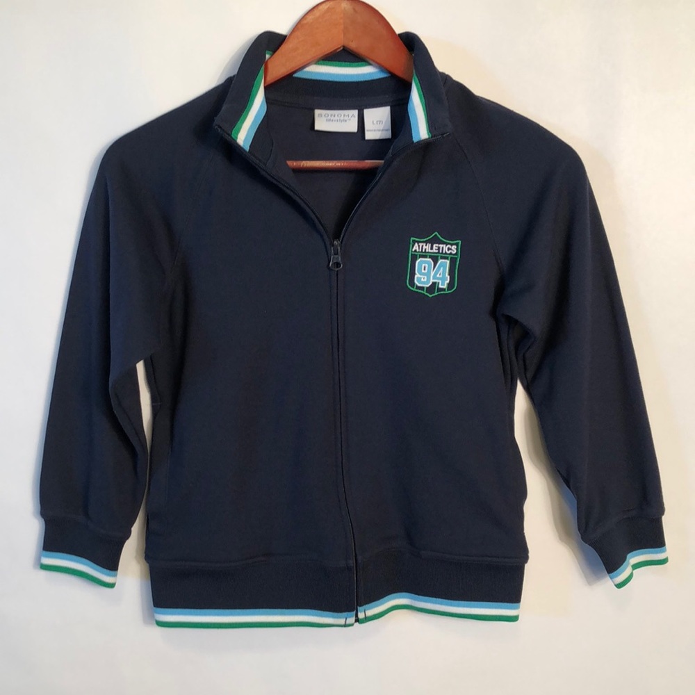 Sonoma zip up varsity jacket sz L(7)
